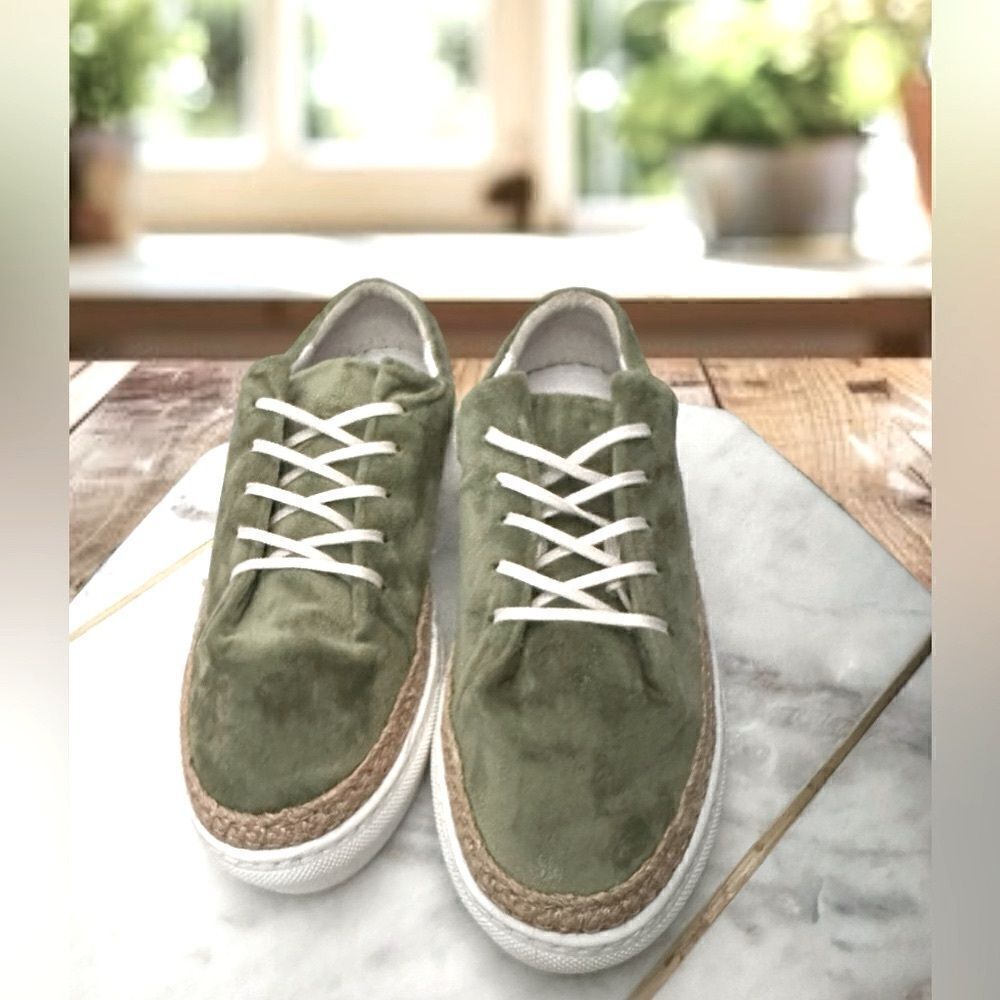 PAJAR Canada Espadrille Jade Green Velvet Sneakers Size 40 - Picture 8 of 15